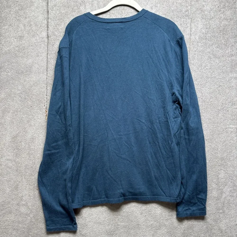 Banana Republic Luxe Blend Silk Sweater Mens L‎ Pullover Diamond Argyle V Neck